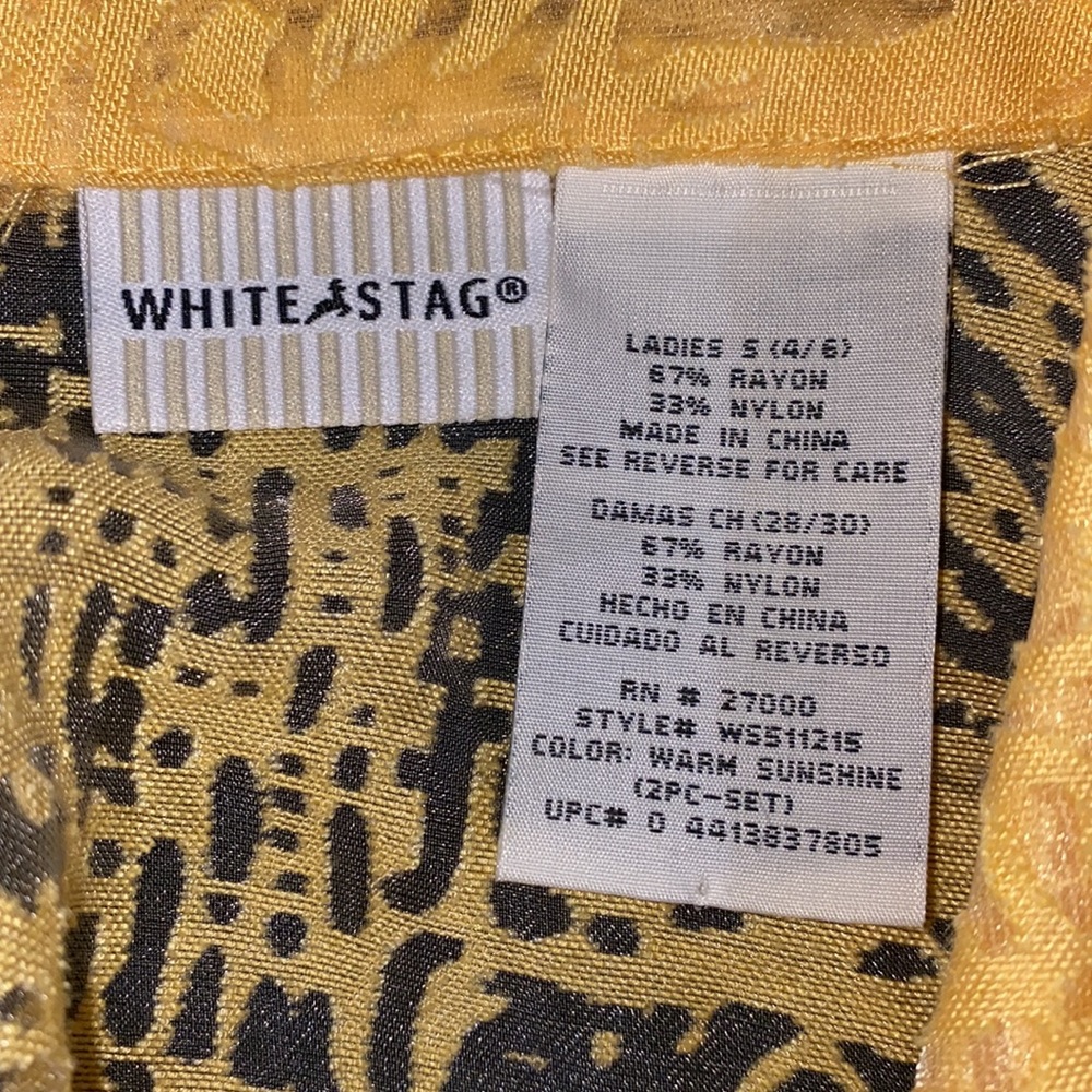 White Stag Yellow Sheer Button-Up Blouse - Size Small 4/6 - Picture 4 of 4